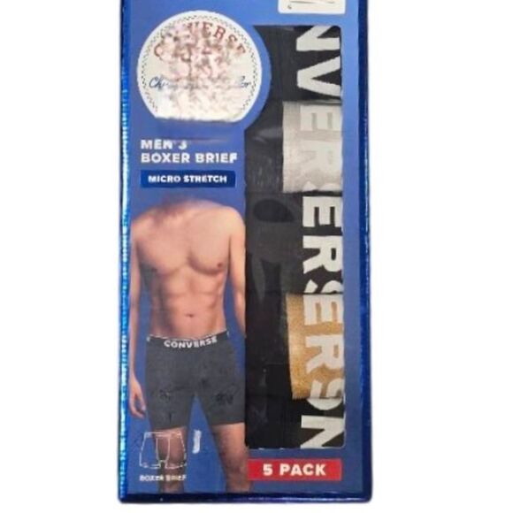 Converse 5-PK Logo Band Micro Stretch Boxer Briefs - Picture 2 of 4
